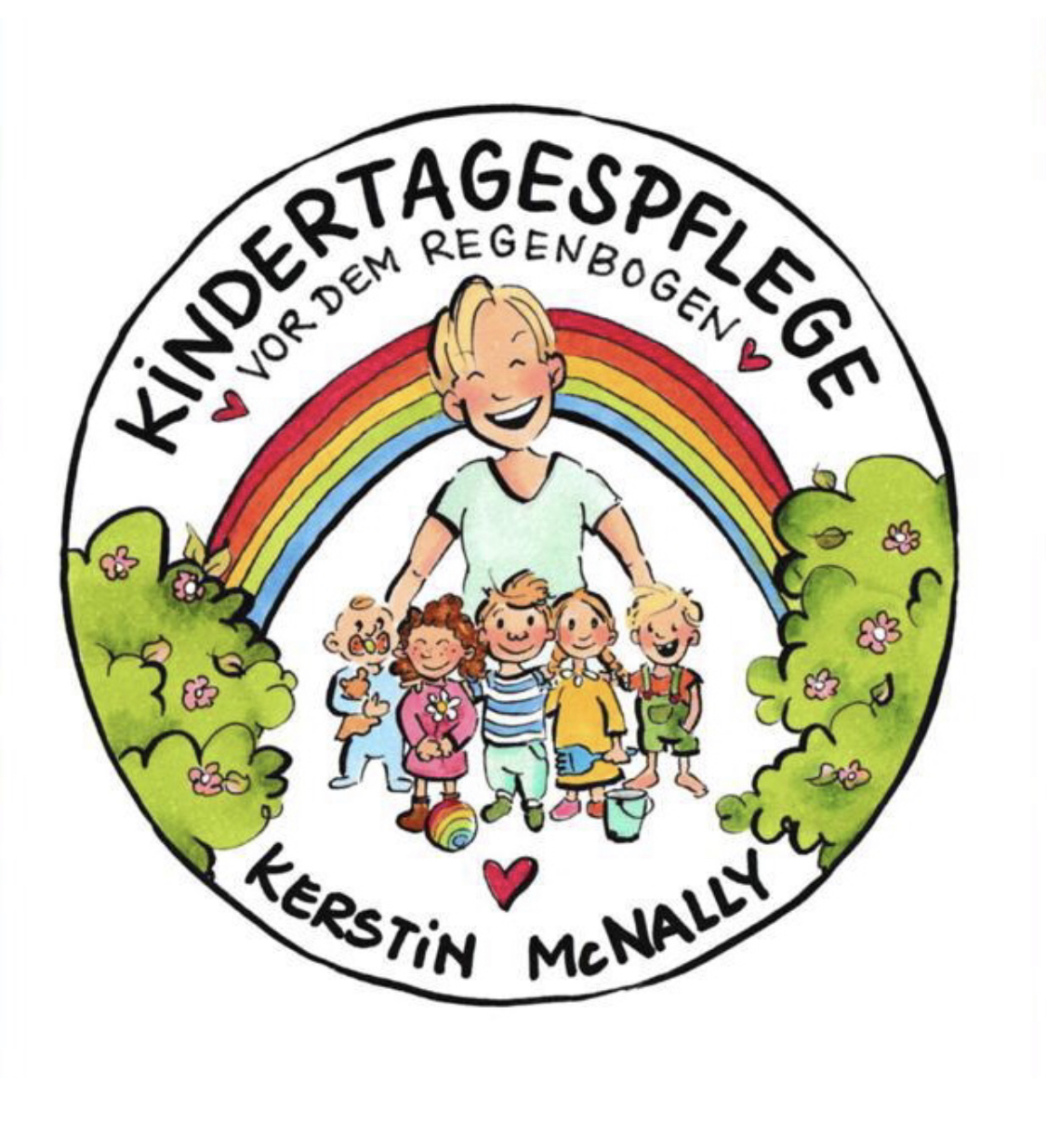 Dieses Bild zeigt das Logo des Unternehmens Kindertagespflege „vor dem Regenbogen“